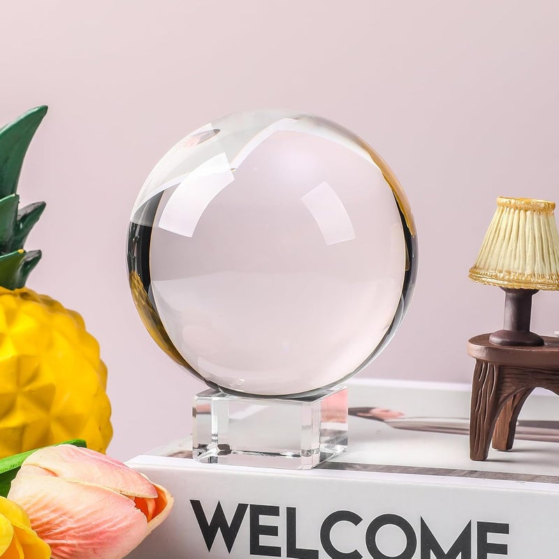 Modaier Clear Crystal Ball 100mm/3.9 inch Fortune Teller Accessories,Halloween Decor,Magic,Feng Shui,Witchcraft,Scrying,Decorative Ball,Lensball Photography,Quartz Crystal Sphere Prop Glass Orb - Image 1